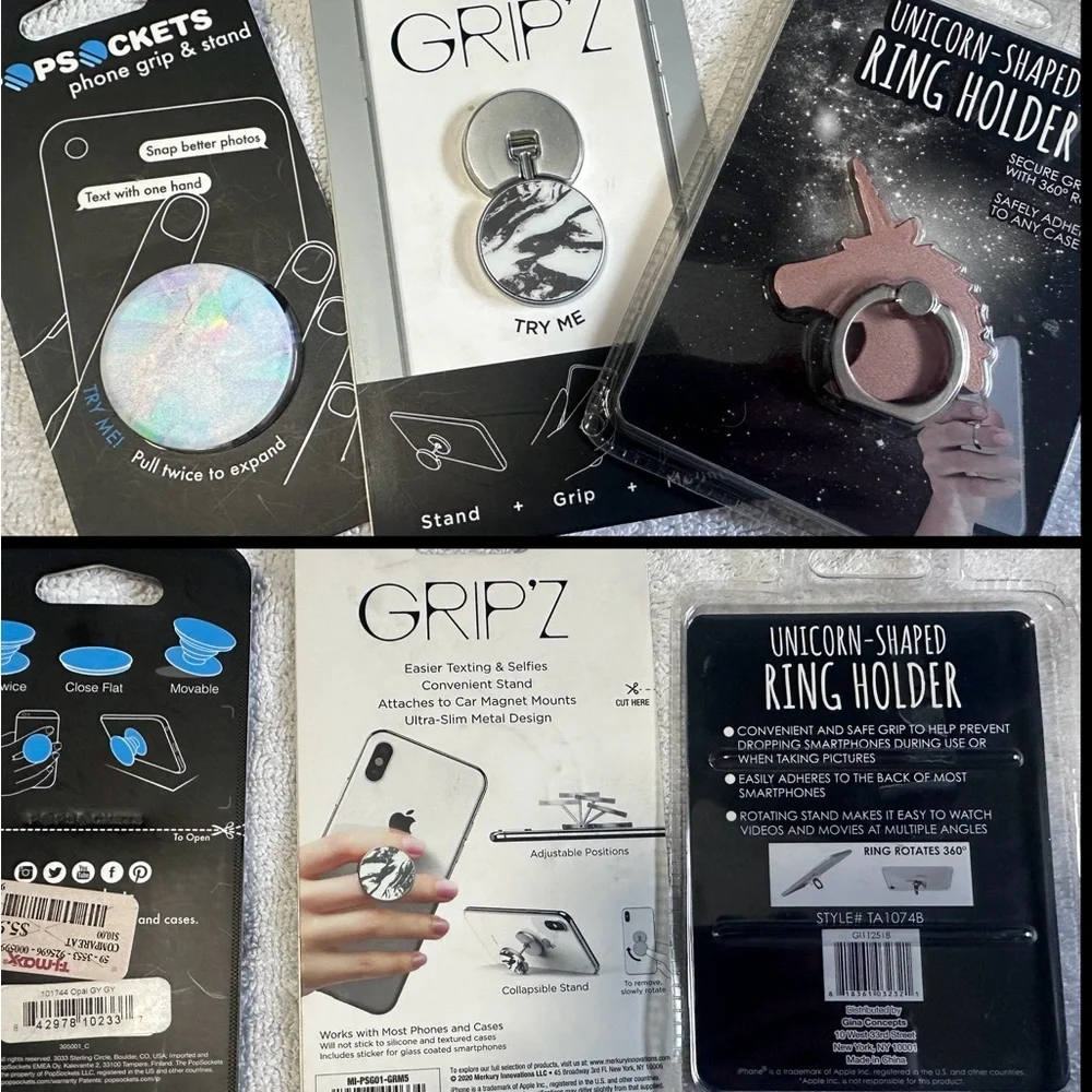 Pop sockets/gripz/ring holders